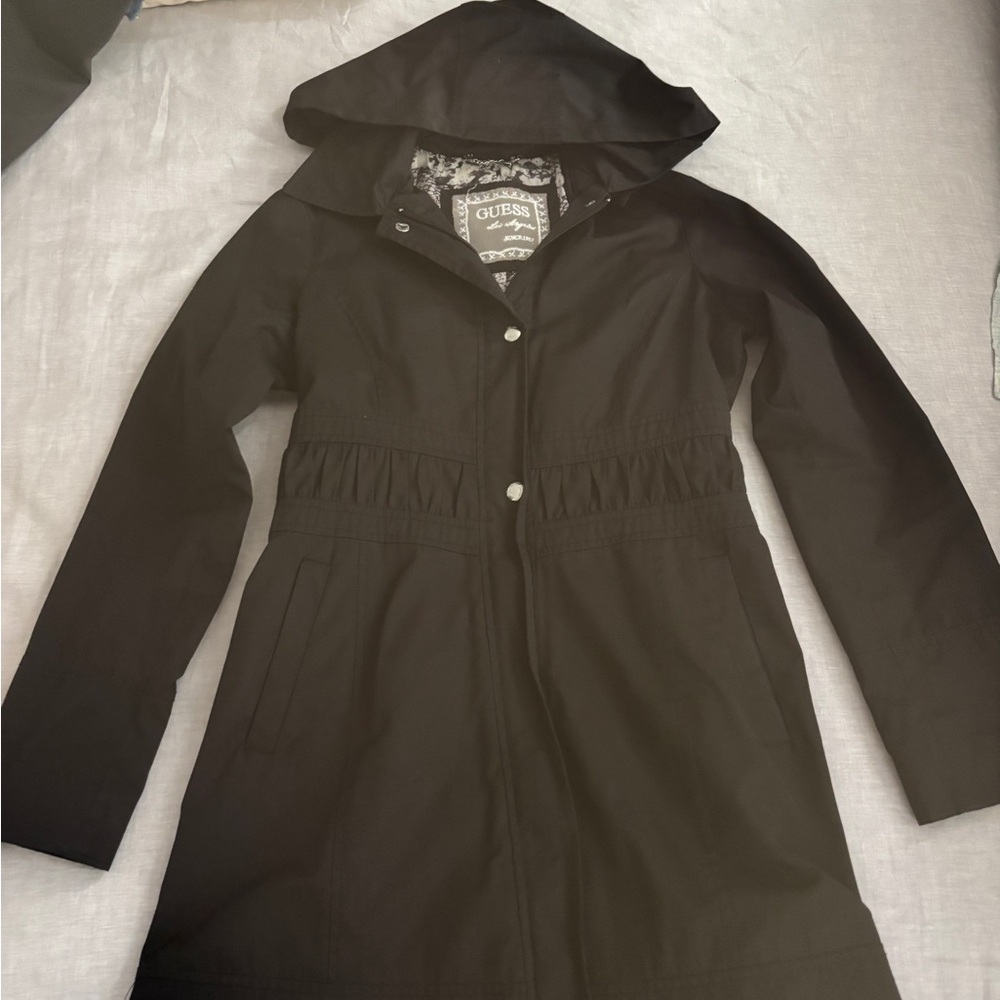 Guess Black Hooded Rain Jacket